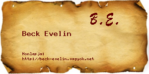 Beck Evelin névjegykártya